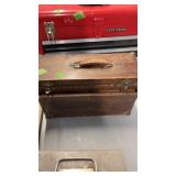 VINTAGE OAK TACKLE BOX