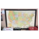 FRAMED MAP OF THE USA