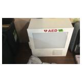 LIGHTED AED CABINET W/ HEARTSTART DEFIBULATOR