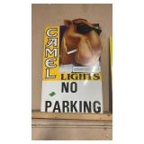 CAMEL LIGHTS METAL NO PARKING SIGN