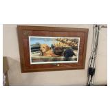 SAHRON ANDERSON 3 LAB PUPS FRAMED 34'X23'