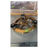 MID CENTURY MODERN WAGON WHEEL CHANDELIER