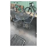 METAL PATIO TABLE & 2 CHAIRS