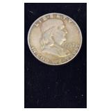 1957 FRANKLIN SILVER HALF DOLLAR