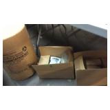 SURVIVAL CARDBOARD BARREL W/ TOILET PAPER & MISC