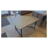 Gils Furniture, Adj. Height Table w/ Ottoman Stool