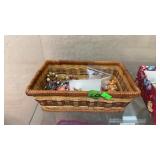 BASKET OF COSTUME JEWLERY