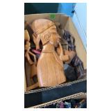 BX OF WOOD CARVINGS