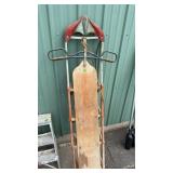 VINTAGE SLED, BLACK PLASTIC SLED