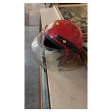 VINTAGE RED MOTORCYCLE HELMET