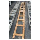 2 WOOD ROOF TOP LADDERS
