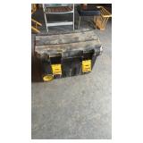 STANLEY POLY TOOL BOX W/ COIL NAILER, AIR HOSE,