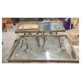 HEAVY GLASS COFFEE & END TABLE SET