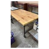 ROLLING INDUSTRIAL STYLE TABLE, 59'X36'