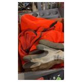 HUNTER ORANGE HAT, VESTS & WORK GLOVES
