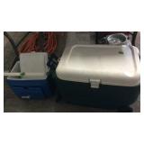 GREEN ROLLING COOLER & SMALL BLUE COOLER