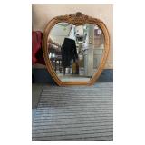 VERY NICE ANITQUE OAK BEVELED MIRROR