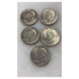 5 EISENHOWER DOLLARS
