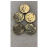 5 EISENHOWER DOLLARS