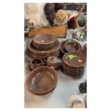 GROUP OF BROWN FIESTA WARE DISHES