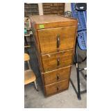 4 DRAWER OAK FILE CABINET