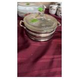 EARLY ETCHED PYREX CASSEROLE DISH W/ CARRIER