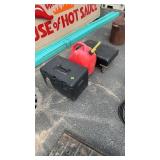 HOMELIGHT CHAINSAW CASE, ROLLING STOOL & GAS CAN