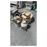 2 GALVANIZED CANS, GALVANIZED TUB & PARTIAL BOX