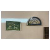 OLD PICTURE AND FRAMED FAN