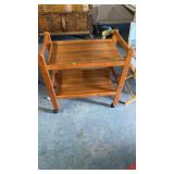 2 TIER ROLLING CART *TOP CORNER BROKEN