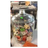 LARGE COVERED JAR OF MATCHBOOKS