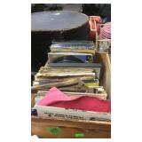 GROUP OF 45 RMP RECORDS IN WOOD DRAWER