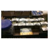NAPA GOLD OIL FILTERS AND BOX OF GRINDING WHEELS