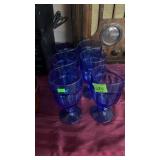 6 BLUE GOBLETS