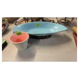 RED WING PLANTER & ROYALE HAEGER DISH
