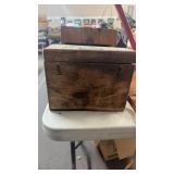 WOOD BOX W/ C CLAMPS & OTHER CLAMPS INSIDE