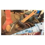 WOOD PLANES, CAULKING GUN, PROPANE BOTTLES, PIPE