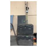 2 CHAINSAW CASES, CREEPER & MISC TOOLS