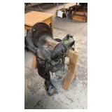 ANTIQUE HIGH BACK SADDLE W/ STAND