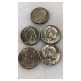 5 EISENHOWER DOLLARS