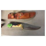 SCHRADE SUPER SHARP KNIFE & SHEATH W/ SHARPENING