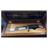 BUCK NRA KNIFE IN WOOD BOX