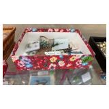 FLORAL BOX W/ COSTUME JEWELRY