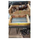 WOODEN FLAT CONVERTED INTO SCREEN, WOOD BOX W/