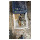 DRAWER ORGANIZER W/ CURRY BRUSHES  & HORSE BITS