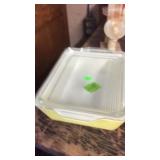 YELLOW PYREX DISH W/ LID