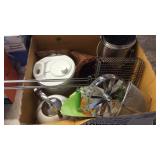 BX W/ TEA KETTLE, CAMP COOKER, FRUIT SLICER & MISC