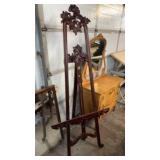 CARVED WOOD EASEL, 83' TALL