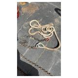 TOW ROPE W/ PAINTED HOOK ON ONE END