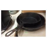 WAGNER & OTHER SMALL CAST IRON SKILLETS